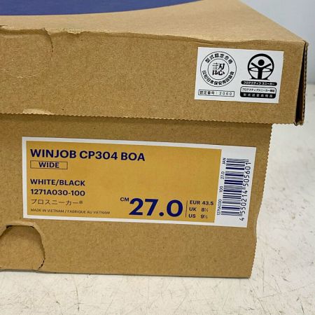  asics アシックス  安全靴　WINJOB CP304 BOA WIDA 27.0cm　プロスニーカー CP304 ホワイト×レッド