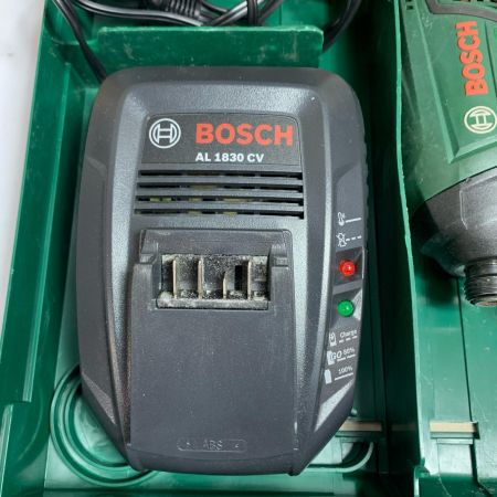  BOSCH ボッシュ インパクトドライバ　充電器・充電池2個・ケース付 18v PDR18LI グリーン