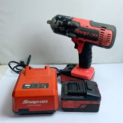 ♭♭ Snap-on スナップオン コードレスインパクトレンチ　充電器・充電池2個付 CTJ88500 レッド×ブラック x ブラック Cランク