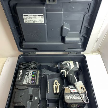  HITACHI 日立 コードレスインパクトドライバ　充電器・充電池1個・ケース付　14.4V WH14DDL ホワイト