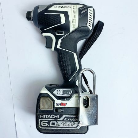  HITACHI 日立 コードレスインパクトドライバ　充電器・充電池1個・ケース付　14.4V WH14DDL ホワイト