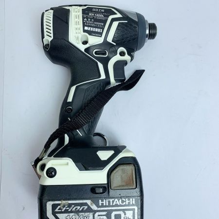  HITACHI 日立 コードレスインパクトドライバ　充電器・充電池1個・ケース付　14.4V WH14DDL ホワイト