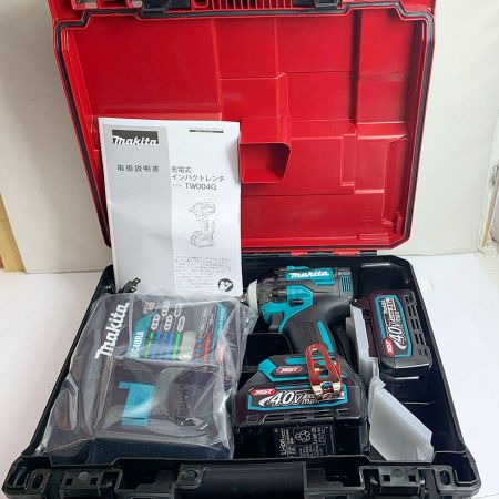  MAKITA マキタ 充電式インパクトレンチ　40Ｖ　充電池2個、充電器、ケース付 TW004GRDX ブルー