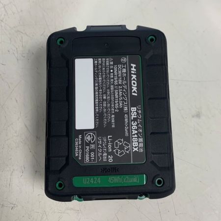  HiKOKI ハイコーキ 36Vインパクトドライバ　充電器（UC18YDML)充電池2個（BSL36A18BX)ケース付  WH36DD オリーブ