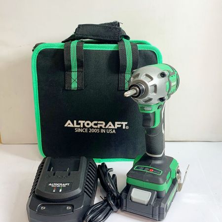  ALTOCRAFT ブラシレス コードレスインパクトドライバ　充電器・充電池1個・布ケース付 CIS336 グリーン