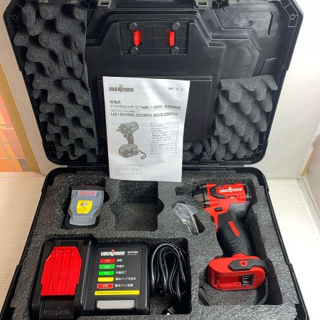  UBERMANN 充電式インパクトレンチ　12.7ｍｍ角　5.0ＡＨセット　充電器・充電池1個・ケース付 18v UB18VIWBL50BPCG レッド