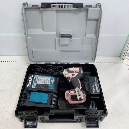  MAKITA マキタ 充電式インパクトドライバ　充電器・充電池1個（充電回数36回）・ケース付 18v  TD148DRTXP ピンク