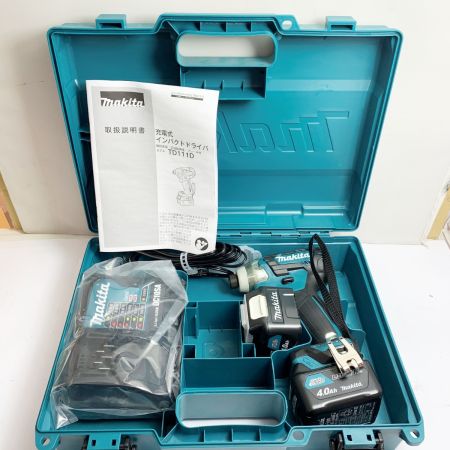 MAKITA マキタ 10.8ｖ　充電式インパクトドライバ　充電器・充電池2個・ケース付 TD111DSMX ブルー