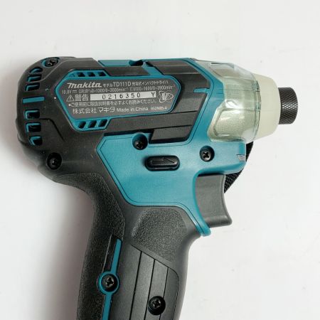  MAKITA マキタ 10.8ｖ　充電式インパクトドライバ　充電器・充電池2個・ケース付 TD111DSMX ブルー