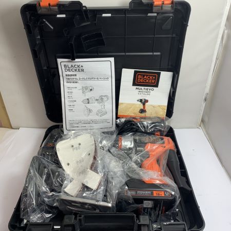  BLACK+DECKER ブラックアンドデッカー 18Ｖマルチツール 【未使用品】ケースにキズあり　充電器・充電池2個・ケース付 EVO185B1 ブラック×オレンジ