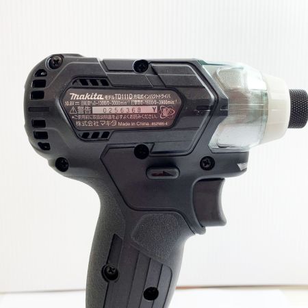  MAKITA マキタ 充電式インパクトドライバ　10.8Ｖ　充電器・充電池2個・ケース付  TD111DSMXB ブラック