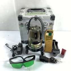 ＊＊ 山真 グリーンレーザー墨出し器（受光器・ケース付属）校正歴不明 GLZ-4+ ゴールドカーボン Bランク