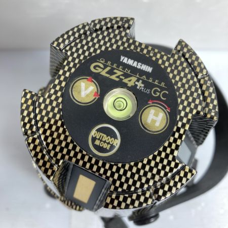  山真 グリーンレーザー墨出し器（受光器・ケース付属）校正歴不明 GLZ-4+ ゴールドカーボン