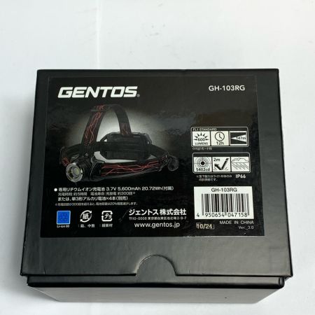  GENTOS  LED ヘッドライト USB充電式 Gシリーズ GH-103RG