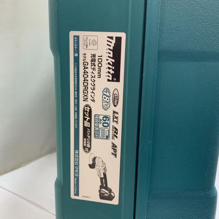  MAKITA マキタ 100ｍｍ　充電式ディスクグラインダ　充電器・充電池2個・ケース付 18v 2025.01製造  GA404DRGXN