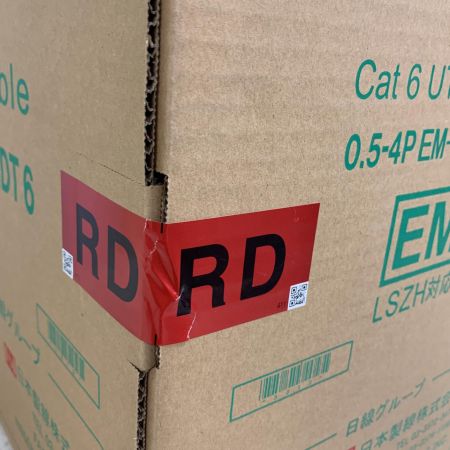  日本製線 300m Cat6 エコケーブル 0.5-4P  EM-NSGDT6 RED