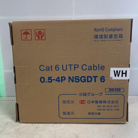  日本製線 300m Cat6 UTPケーブル 0.5-4P NSGDT6 ホワイト