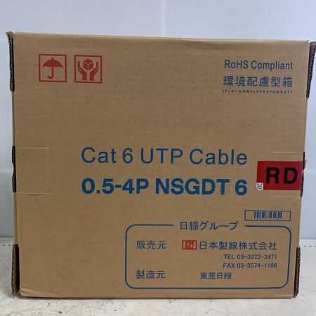  日本製線 300m Cat6 UTPケーブル 0.5-4P NSGDT6 RED