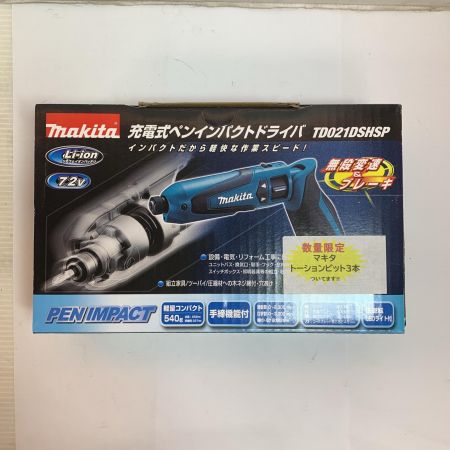  MAKITA マキタ  ペンインパクトドライバ 　充電器・充電池1個・ケース付 7.2v　トーションビット付 TD021DSHSP