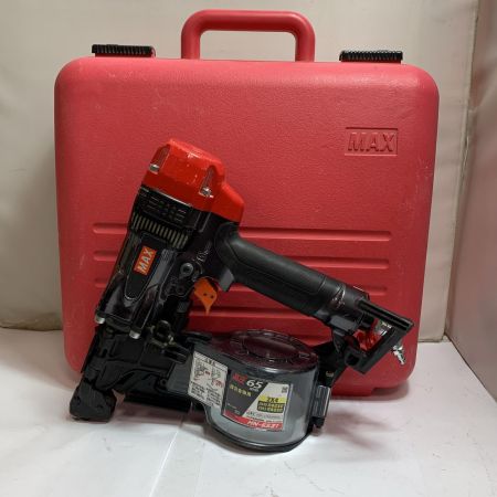  MAX マックス 高圧65ｍｍ　接合金物用　釘打機　ケース付 HN-65Z1 ブラック×レッド x レッド