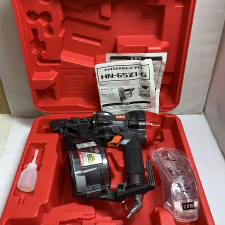  MAX マックス 高圧65ｍｍ　接合金物用　釘打機　ケース付 HN-65Z1 ブラック×レッド x レッド