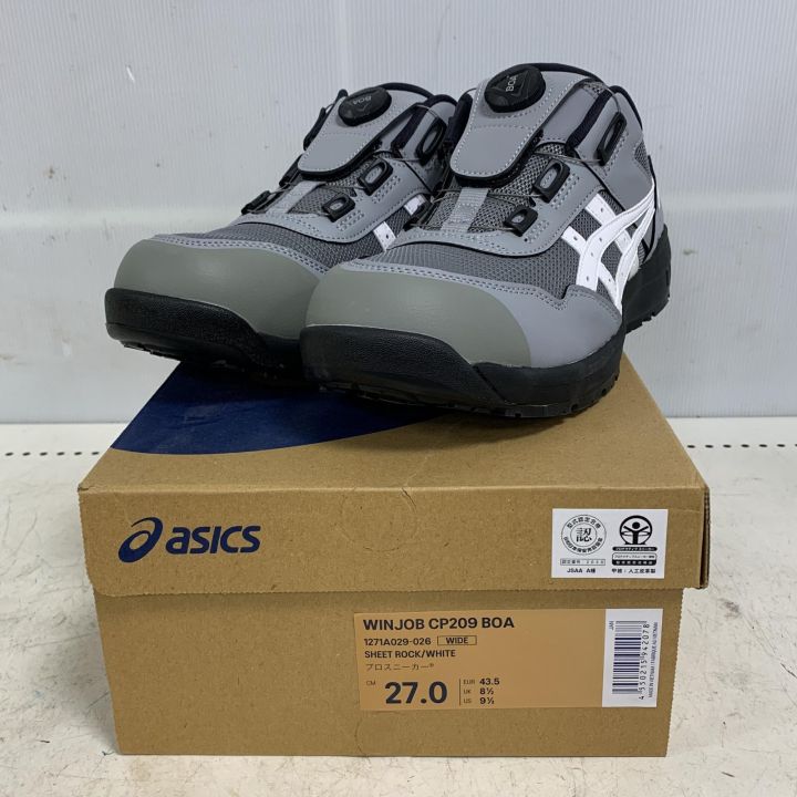 asics アシックス 27cm WINJOB BOA 安全靴 27.0cm CP209 グレー - 中古