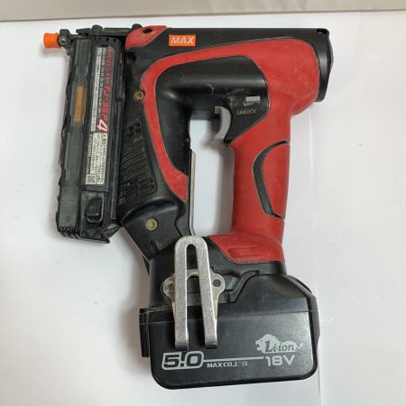  MAX マックス 充電式ピンネイラ　充電器・充電池1個・ケース付 コードレス式 14.4v/18v 5.0Ah TJ-35P レッド