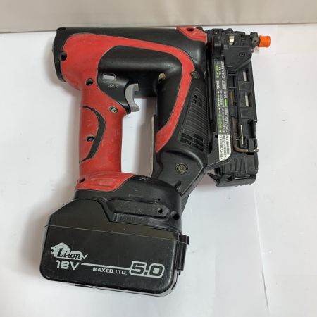  MAX マックス 充電式ピンネイラ　充電器・充電池1個・ケース付 コードレス式 14.4v/18v 5.0Ah TJ-35P レッド