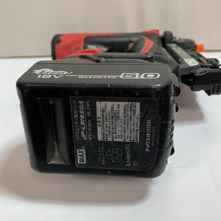  MAX マックス 充電式ピンネイラ　充電器・充電池1個・ケース付 コードレス式 14.4v/18v 5.0Ah TJ-35P レッド