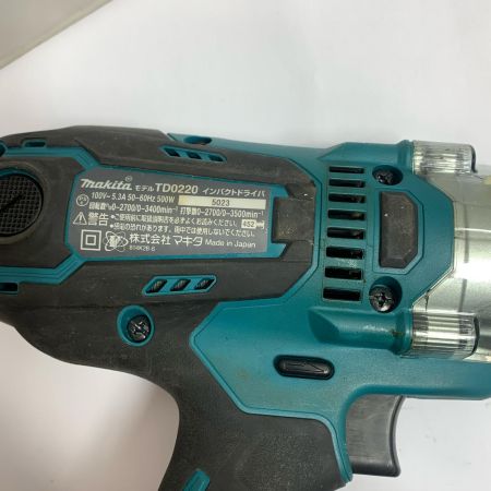  MAKITA マキタ コード式インパクトドライバ　2013年製 TD0220 ブルー