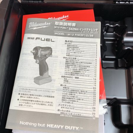  Milwaukee 1/2 12v　インパクトレンチ 充電池1個&ケース付 M12 FIW2F12