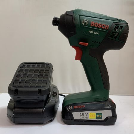  BOSCH ボッシュ 充電式インパクトドライバ　充電器・充電池2個付 18v PDR18LI グリーン