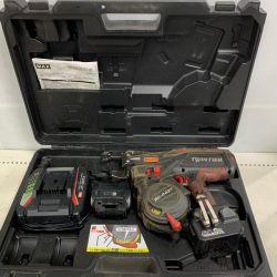 ♭♭ MAX マックス 鉄筋結束機　リバータイア 充電器・充電池5.0AH 2個・ケース付 14.4v  RB-442T ブラック×レッド Cランク