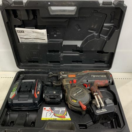  MAX マックス 鉄筋結束機　リバータイア 充電器・充電池5.0AH 2個・ケース付 14.4v  RB-442T ブラック×レッド