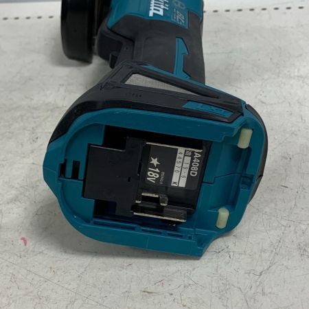  MAKITA マキタ 18Ｖ　100ｍｍ 充電式ディスクグラインダー　充電器・充電池1個(充電回数2回）・ケース付 GA408D ブルー