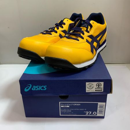  asics アシックス ウィンジョブ　ワーキングシューズ 27.0cm CP-201 イエロー