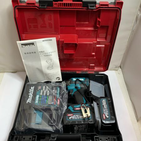  MAKITA マキタ 充電式インパクトドライバ　充電器・充電池2個・ケース付 40v 2.5Ah  TD002GRDX ブルー