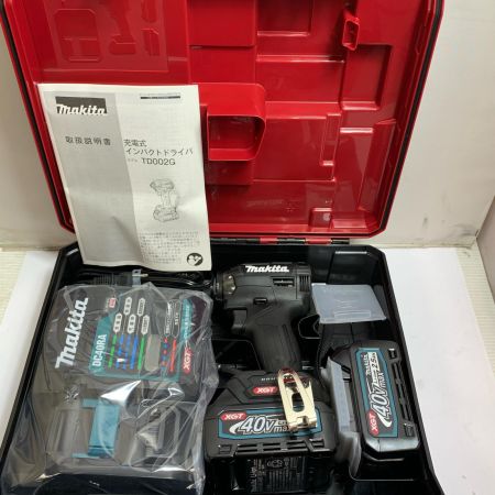  MAKITA マキタ 充電式インパクトドライバ　充電器・充電池2個・ケース付 40v 2.5Ah TD002GRDXB ブラック