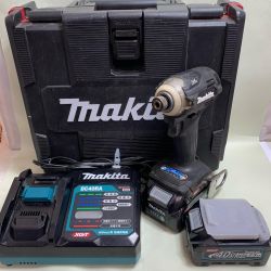 ♭♭ MAKITA マキタ 40V 充電式インパクトドライバ　充電器・充電池2個(充電回数11回、9回）・ケース付 TD001GRDX ブラック Cランク