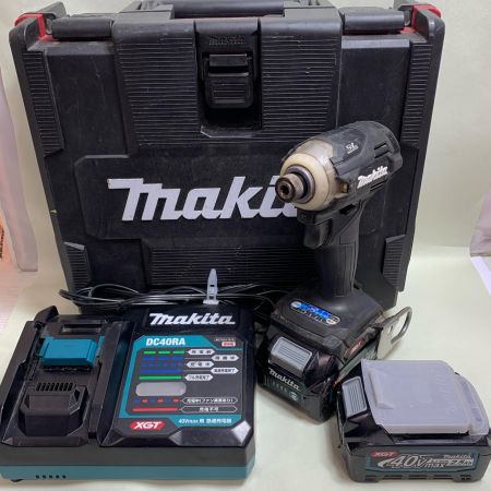  MAKITA マキタ 40V 充電式インパクトドライバ　充電器・充電池2個(充電回数11回、9回）・ケース付 TD001GRDX ブラック