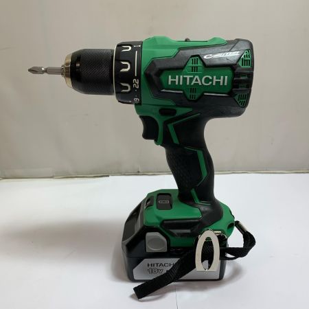  HITACHI 日立 13mm コードレスドライバドリル　18v 充電器・充電池2個・ケース付  DS18DBSL グリーン