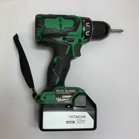  HITACHI 日立 13mm コードレスドライバドリル　18v 充電器・充電池2個・ケース付  DS18DBSL グリーン