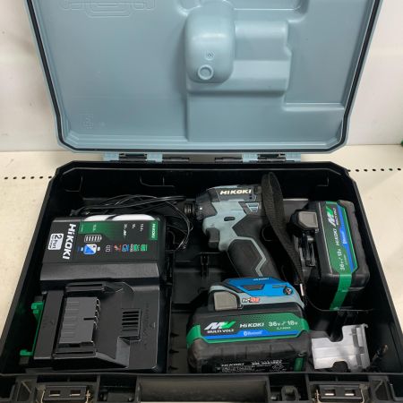  HiKOKI ハイコーキ 36ｖ　コードレスインパクトドライバ　充電器・充電池2個・ケース付 WH36DD アイスグレー