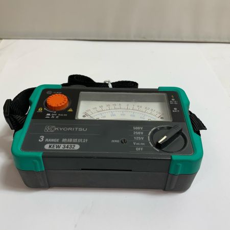  KYORITSU 絶縁抵抗計　ケース付 ケースチャック持ち手破損 2018年製 KEW3432 グリーン