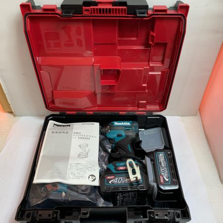  MAKITA マキタ 40ｖ充電式インパクトドライバ　充電器・充電池2個・ケース付 TD002GRDX ブルー