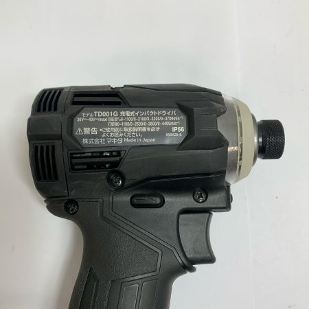  MAKITA マキタ 充電式インパクトドライバ　充電器・充電池1個（充電回数22回）・ケース付 TD001G ブラック