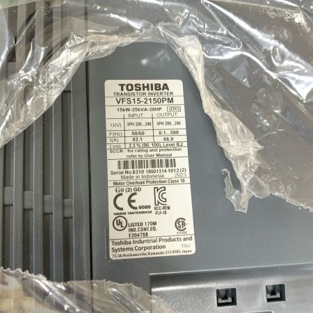  TOSHIBA 東芝 トランシスターインバーター　2023年製 VFS15-2150PM