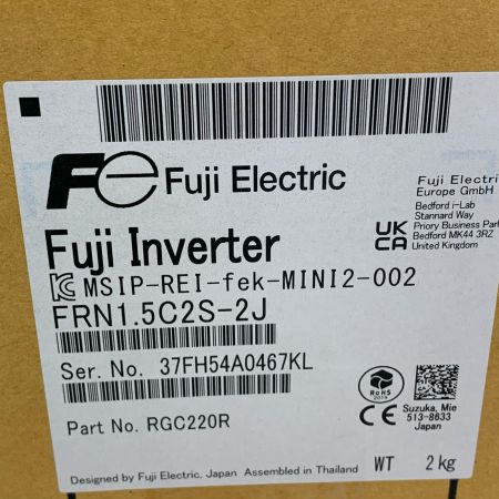  富士電機 Fuji Electric Inverter インバータ  【未開封品】 FRN1.5C2S-2J