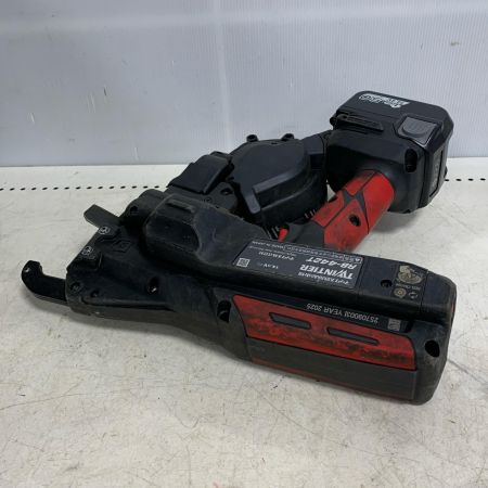  MAX マックス リバータイア ケース、充電器・充電池2個付 14.4v　鉄筋結束機 RB-442T-B2C/1450A ブラック×レッド x レッド