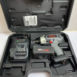 ♭♭ KTC ケーティーシー 18V インパクトレンチ　充電器・充電池1個・ケース付  JTAE473A ブラック Aランク